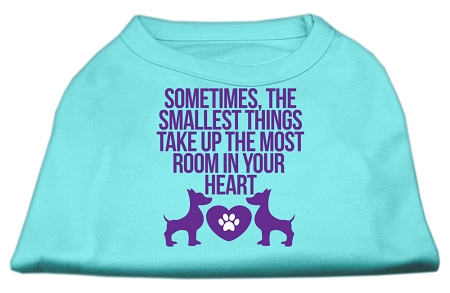 Smallest Things Screen Print Dog Shirt Aqua XL